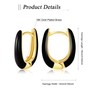Small Enamel Hoop Earrings for Women, 18 Carat Gold-Plated Hypoallergenic