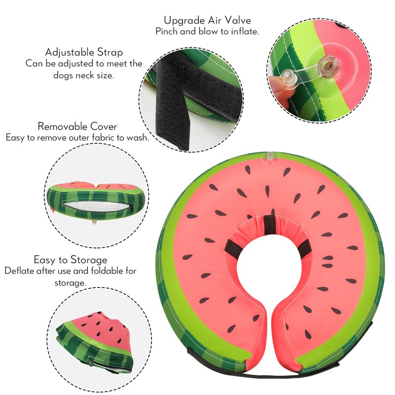MIDOG Soft Inflatable Dog Cone, Donut E-Collar Alternative for After