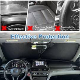 Premium Car Windshield Sun Shade for 2018-2022 Honda Accord Front Window Sun Visor Reflector 310T Thickened Blocks UV Rays Foldable Sunshade Car Interior Protection Accessories