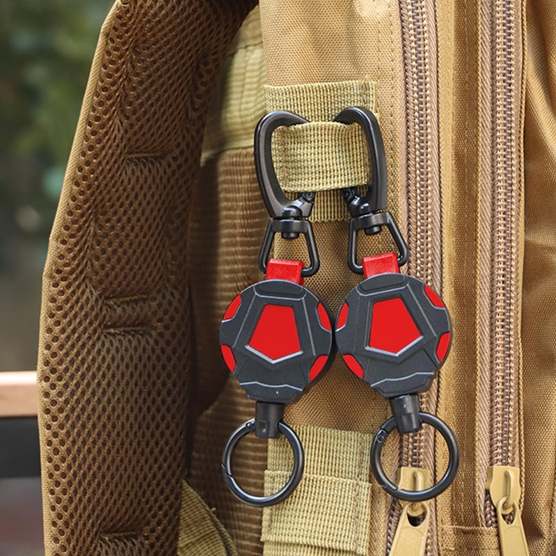 Pack of 2 Retractable Key Chains, 2 Pieces Carabiner, Lanyard