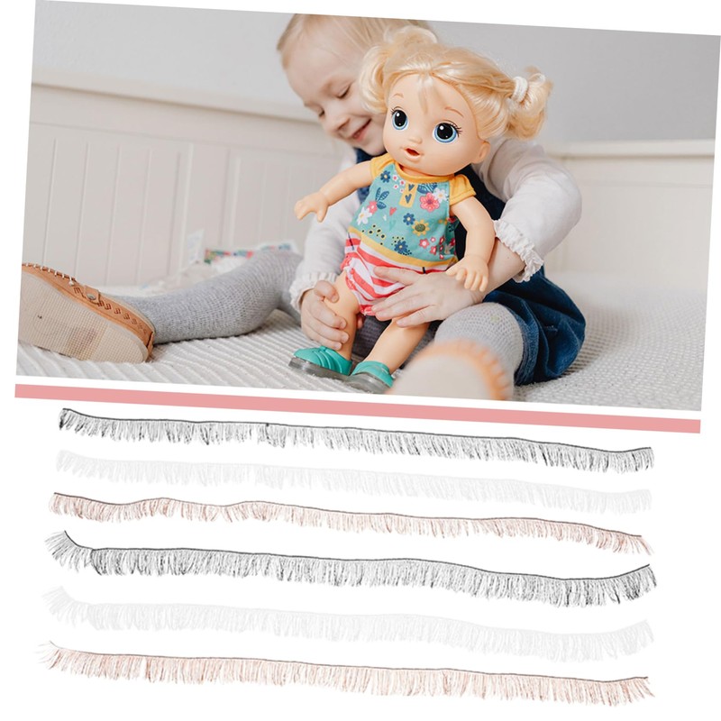 FELTECHELECTR 6pcs Natural False Eyelashes for Dolls Replacement Strips for