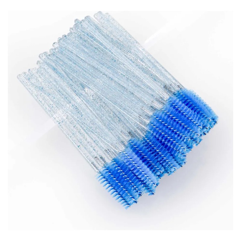 100 Cepillos Para Pestañas Extensión Brillante Glitter Mink
