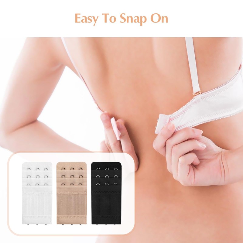Megecaa 3Hooks Bra Extenders for Women, 6Pcs Adjustable Back Bra