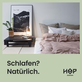 HOP DESIGN Bed Linen 140 x 200 cm Cotton Bed Linen Sets, Duvet Cover 140 x 200 cm, Navy Blue - Duvet Covers Summer Bed Linen, Duvet Cover with 1 Pillow Cover, 100% Cotton, Ideal for Allergy Sufferers