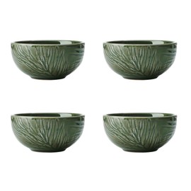 Mikasa Jardin 4-Piece Dip Bowl Set, 4 Dip Bowls for Entertaining and Parties, Green Stoneware Serving Bowls, 10cm - Gift Boxed