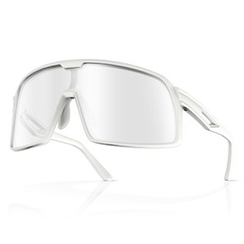 MAXJULI Youth Kids Polarized Sunglasses for Boys and Girls,Windproof Outdoor Baseball Sports Cycling UV400 Protection Sun Glasses 7707(White/Clear)