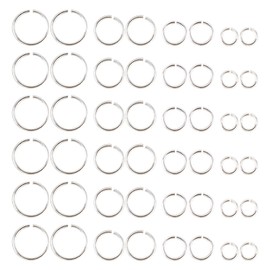 DICOSMETIC 80Pcs 4 Sizes Sterling Silver Jump Rings 2/2.5/4/5mm Open Jump Rings DIY Split Rings Small O Ring Connector for Keychain Necklace Bracelet Earring Jewelry Making and Repair