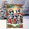 BlissYard Winter Christmas Garden Flag 12"x18" Double-Sided Kitty Kitten Mittens