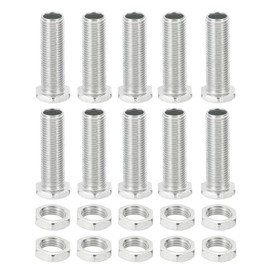 PATIKIL M10x35mm Hex Bolts and Nuts Kit, 10 Set Fine Thread Hollow Screws Assortment Hexagon Head Screw Through Hole Bolt Chandelier Fasteners