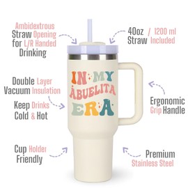 momocici Abuelita Gifts Tumbler.40oz In My Abuelita Era Tumbler with Handle.Abuelita Cup.AbuelitaTumblers.Mothers Day Tumbler Gifts for Abuelita.40 oz Christmas Birthday Tumbler for Abuelita.