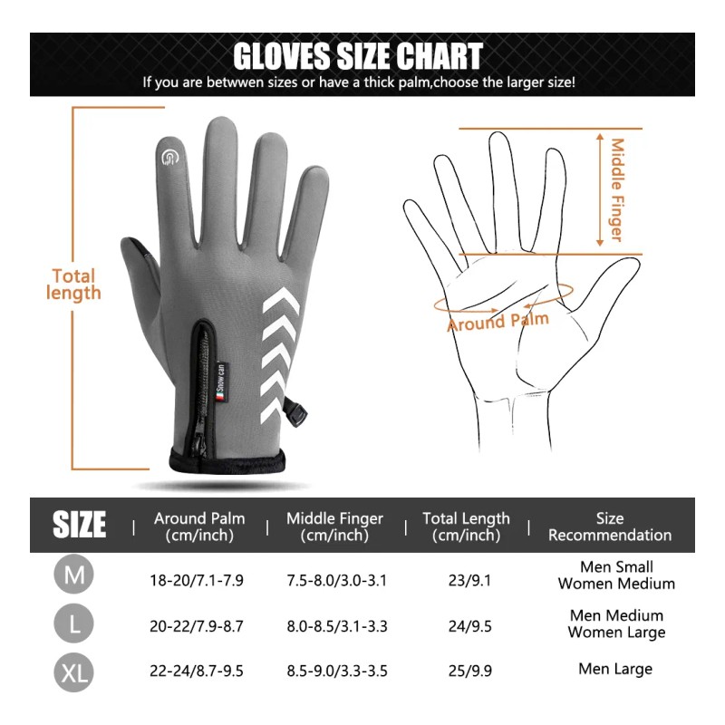 Guantes De Cuero Térmicos Impermeables Touch Para Moto/bici
