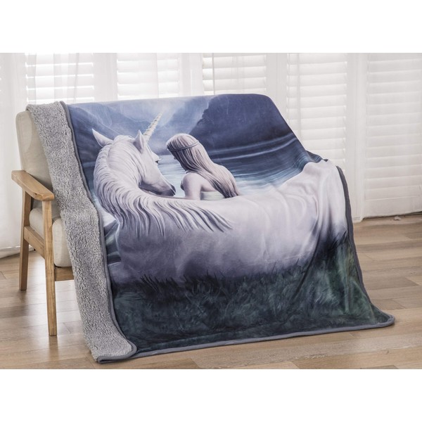 Anne Stokes Signature Silk Touch Sherpa Lined Throw Blanket (Beyond