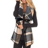 YACUN Women Plaid Vest Lapel Open Front Sleeveless Jacket Outerwear