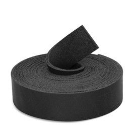 ABIDISO Flat Leather Strap for Crafts, 2 MM Thickness Full Grain Leather Strip for DIY Art & Craft Projects - 3/4 Inch Wide 72.5 Inches Long Black