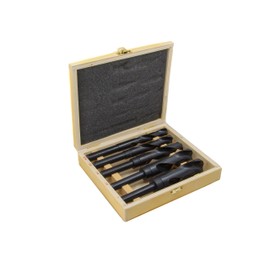 Drill America 5 Piece High Speed Steel Black Oxide Reduced Shank Drill Bit Set in Metal Case, DWDRSD Series