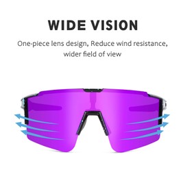 OULAIQI Cycling Sunglasses Polarized Sunglasses for Cycling Men Women with 3 Interchangeable Lens Baseball Glasses