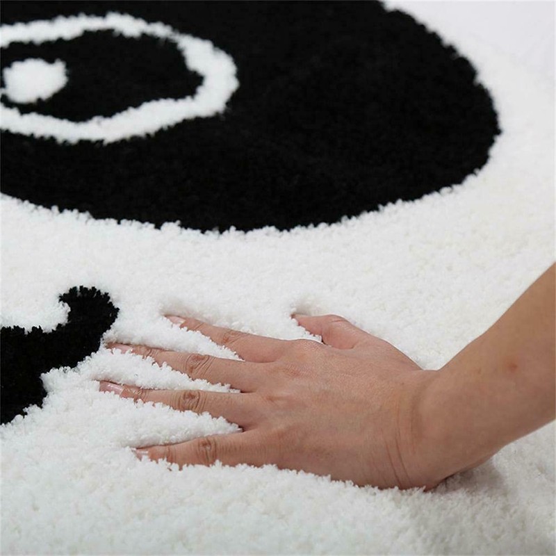 Cute Panda Face Shaped Cartoon Carpet Plush Area Rug Play