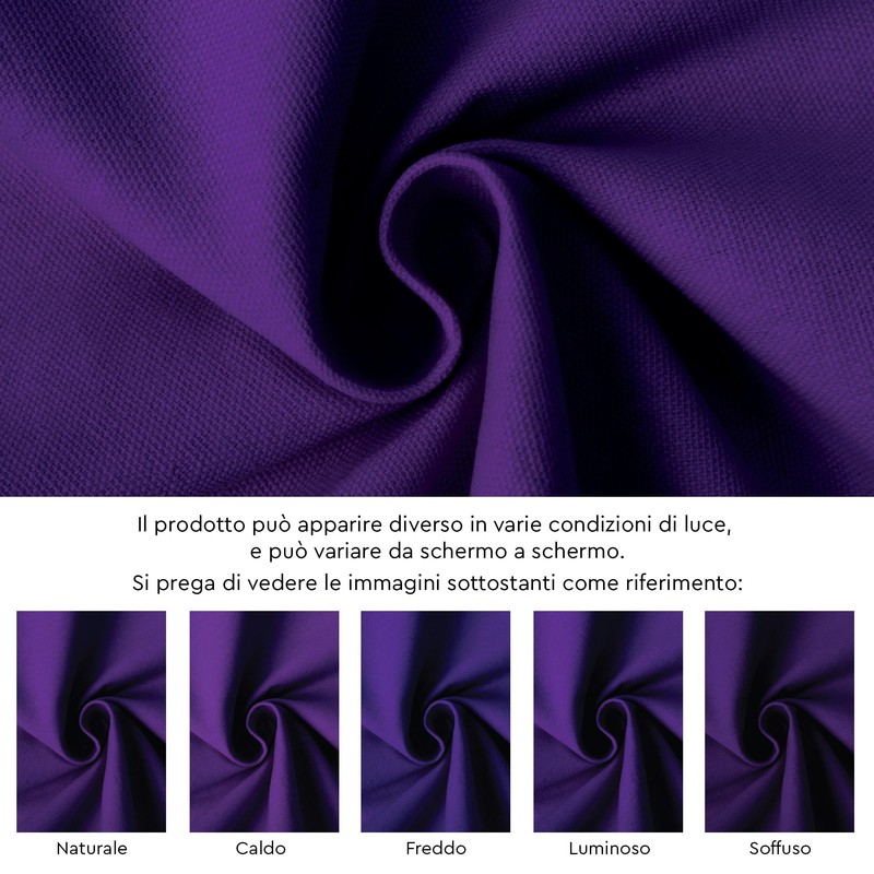 Encasa Cotton Canvas Tablecloth | Purple Plain | Rectangular Size