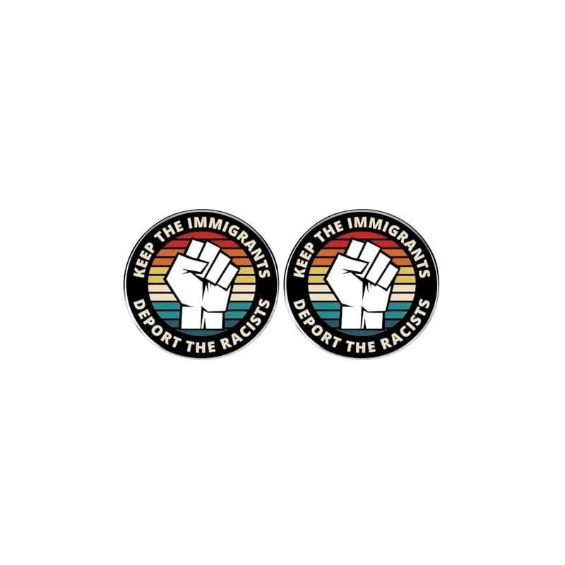 2 Pcs Keep the Immigrants Deport the Racists Pins, Anti-Deportation