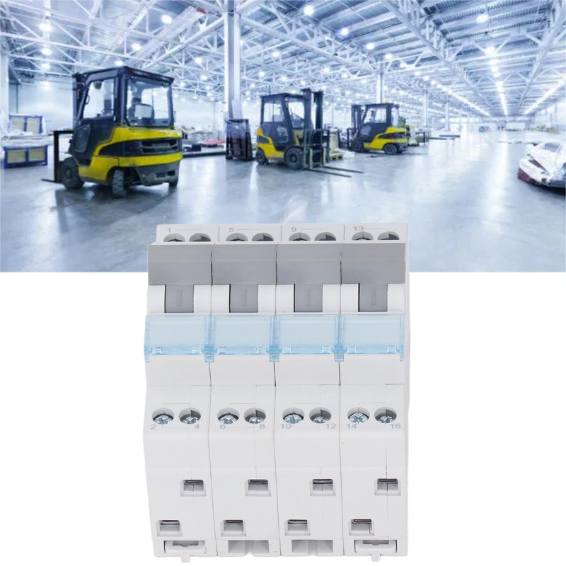 4P Dual Power Manual Transfer Switch DIN Rail Mount Single