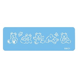 PME SBC1 JEM Tumbling Teddies Stencil,Blue,175 x 35 mm (7 x 1 ½")
