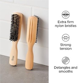 Diane Cepillo de cerdas 100% nailon para hombres y peluqueros, cerdas duras para cabello grueso a grueso, uso para desenredar, peinar y estilos ondula