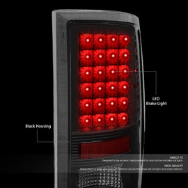 Auto Dynasty 2Pcs Full LED Rear Tail Lights Brake Lamps Compatible with Dodge Ram 1500 2500 3500 09-17, Driver and Passenger Side, Black Housing Clear Lens