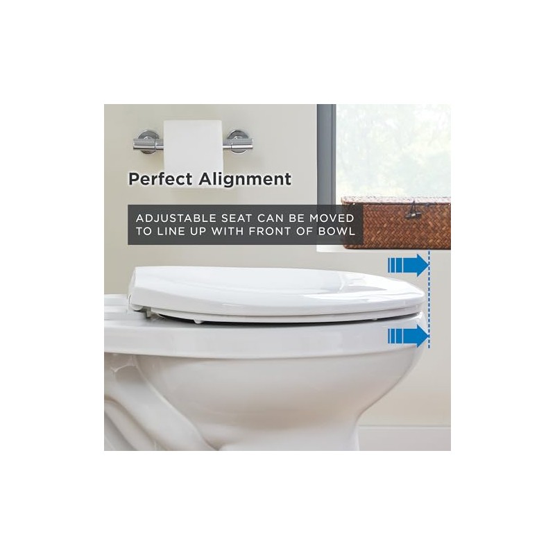 Gerber Elongated Toilet Seat with Cover, Soft Close, No Slam,