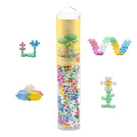 LUS Plus - 240 Piece Springtime - Construction Building Stem/Steam Toy, Interlocking Mini Puzzle Blocks for Kids, Open Play Tube