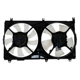 TRQ Radiator Dual Cooling Fan Assembly Compatible with 2004-2009 Mitsubishi Galant MI3115120