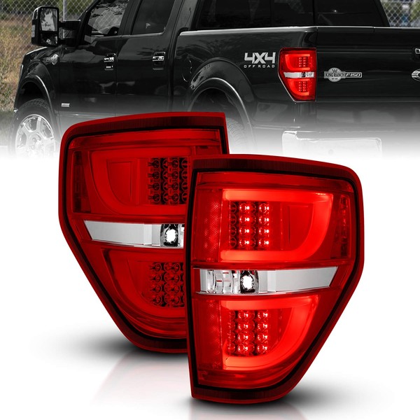 AmeriLite Red/Clear LED Bar Replacement Brake Tail lights Set For