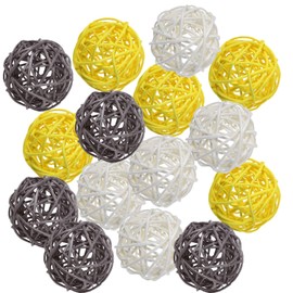 Pemalin 15pcs 2 Inch Wicker Rattan Balls for Vase Filler, House Ornament, Christmas Tree Garden Wedding Party Coffee Table Decoration,Craft DIY