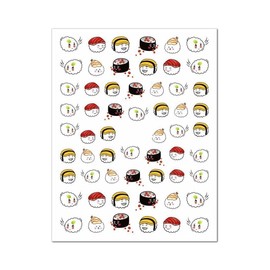 Generic Flame Nail Sticker Japanese Sushi Food Emoticons Nail Decal 293 Nail Wraps Stickers Manicure Supplies for Women Nails Full Long Lasting Easy Apply and Remove