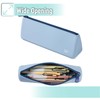 Mr. Pen- Silicone Pencil Case Pouch, Muted Blue, Aesthetic Triangular