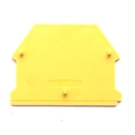 Dinkle DK4NC-YW DIN Rail Terminal Block End Cover for DK4N-YW Yellow, Pack of 50