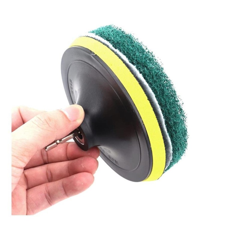 Drill Brush, Scrub Pads 4" Drill Power Brush Tile Scrubber