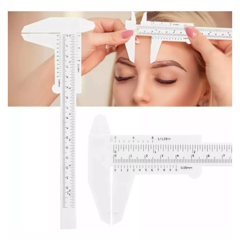 KFMX Calibrador Vernier Medidor Para Cejas Extensión De Pestañas