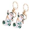2Pcs Santa Keychain Pendant Cute Stylish Fahionable Decorative Hanging OrnamentsGreen