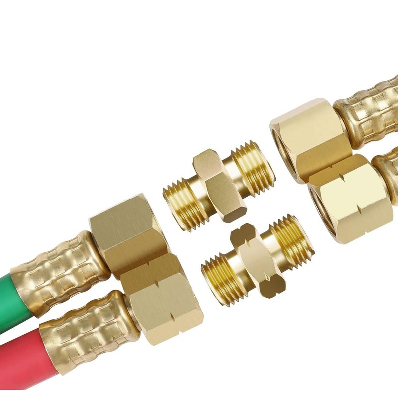 heyous 4PCS Oxyacetyl Hose Coupler 9/16inch-18 LH and RH Brass