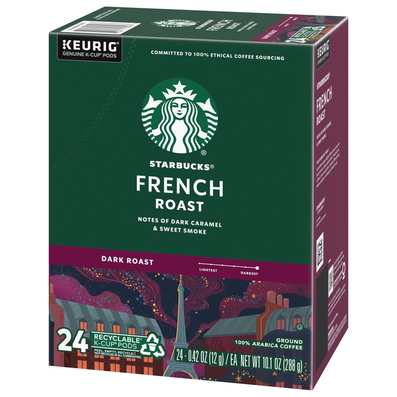 Starbucks Coffee K-Cup Pods, French Roast, Dark Roast Coffee, Notes