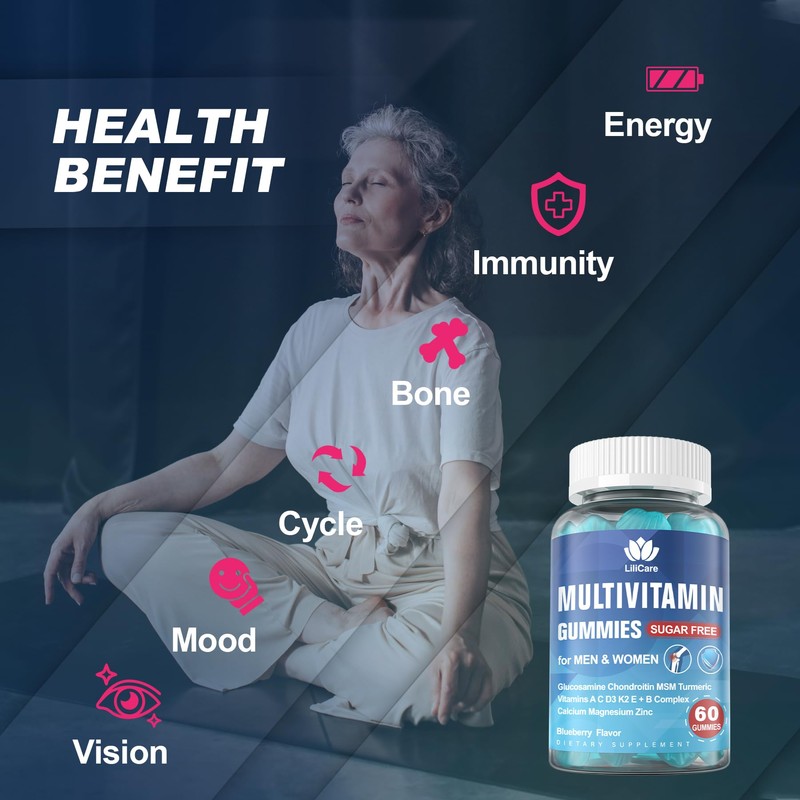 Methylated Multivitamin for Men/Women Gummies, Mens/Womens Multivitamin 50 Plus, with