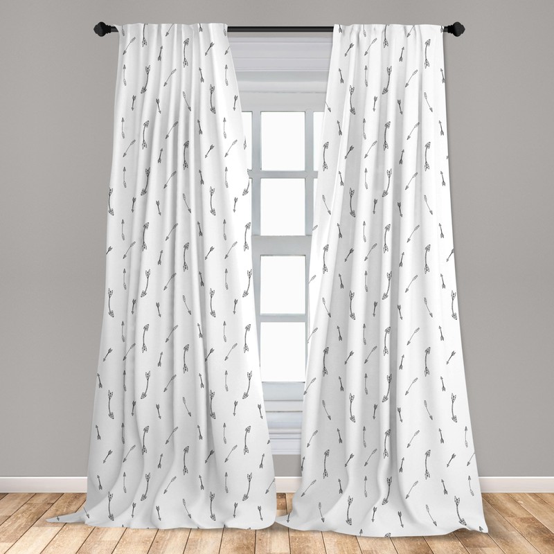 Lunarable Flecha Cortina de Microfibra, Motivos, Window Treatments 2 Panel
