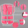 HYCOPROT High Visibility Safety Reflective Vest with Pockets and Zipper,