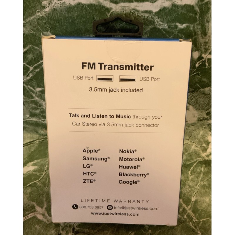 Just Wireless Just Wireless FM Transmittr USB Car Charger- New