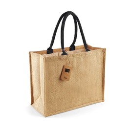 Westford Mill Unisex Adult 407 Shopper Bag - Natural Black, One Size