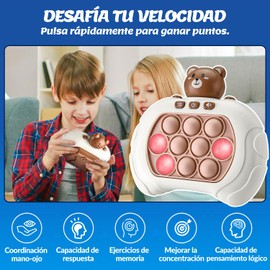 Nasjac Fidget Pop It Electronico, Pop Push It Pro Game, Bubble Juego Sensorial Antiestrés con Voz para Niños, Puzzle Game Machine Juguete Didacticos, para Aliviar El Estrés
