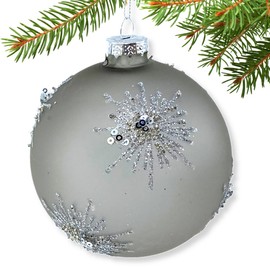 Blown Glass Smoke Glass Ornament Classic Christmas Tree Decoration