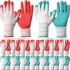 20 Pairs Garden Gloves for Women Ladies' Gardening Gloves Bulk Breathable Rubber Coated Garden Gloves Protective Work Gloves Universal One Size