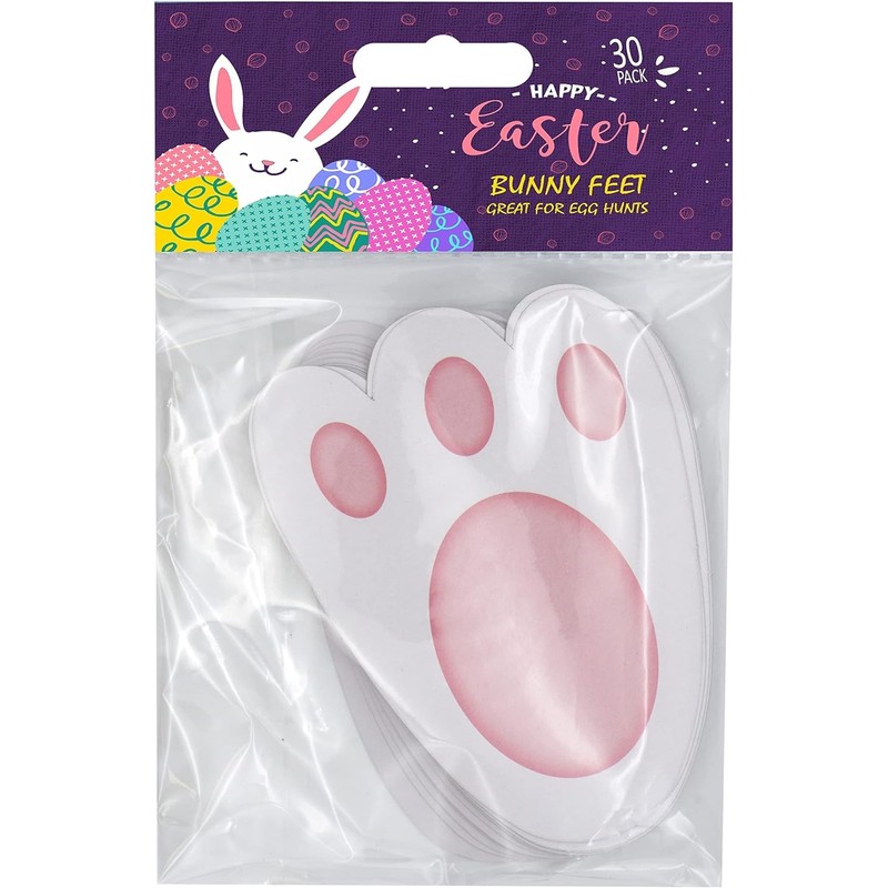 60Pcs Easter Bunny Feet, Easter Themed Yard Signs, Paw Prints,