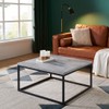 CENSI Grey Marble Square Coffee Table for Living Room, 30